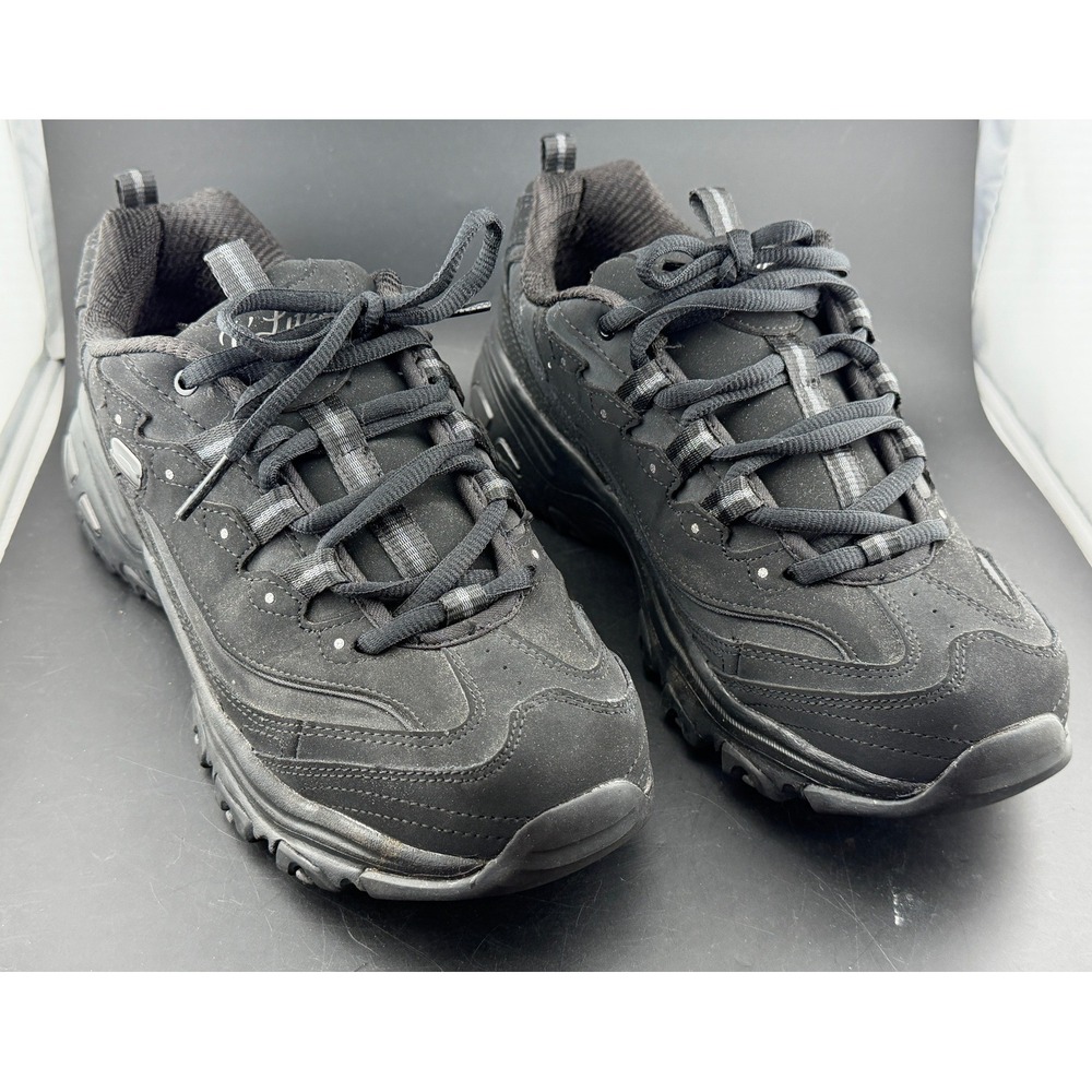 Skechers DLites Fresh Start-Black Leather Walking Sneakers 11949 Womens 9.5, NEW